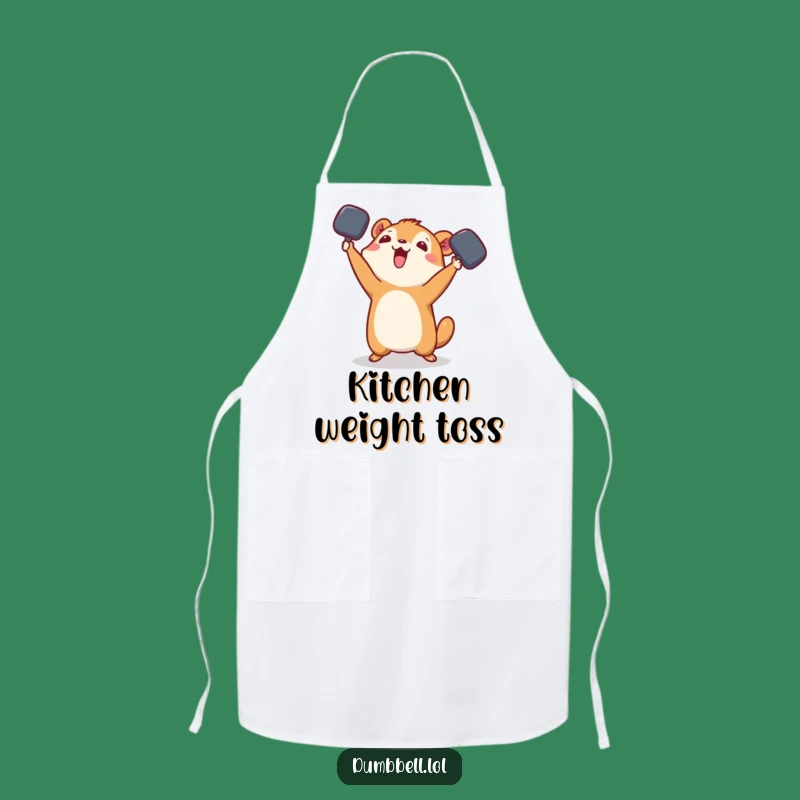 Funny Playful Animal Dumbbell Apron - Whimsical Toss Kitchen Gift