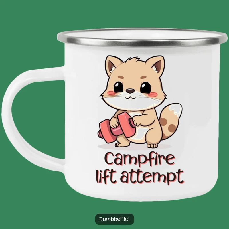 Funny Determined Animal Dumbbell Camping Mug - Durable Struggle Outdoor Gift
