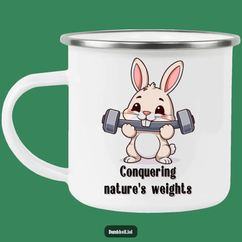 Funny Pouncing Rabbit Camping Mug: Durable Cup for Trail Mix & Adventure