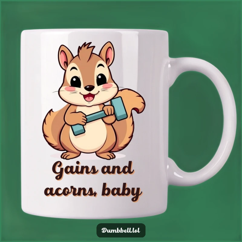 Funny Squirrel Dumbbell Mug: A Hilarious Workout Gift for Fitness Fanatics!