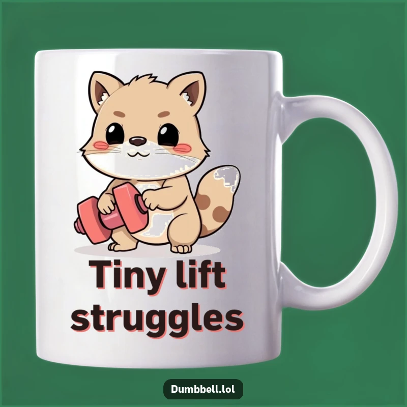 Funny Determined Animal Dumbbell Mug - Hilarious Struggle Workout Gift for Fitness Fanatics