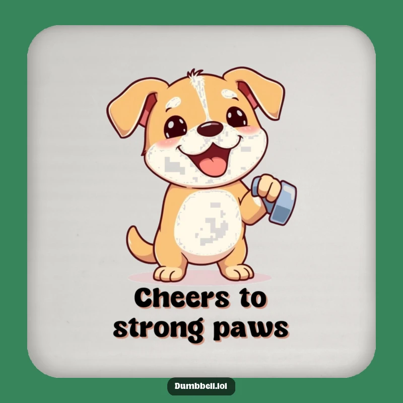 Funny Fitness Dog Drink Coaster: Protect Surfaces with Canine Strength & Humor