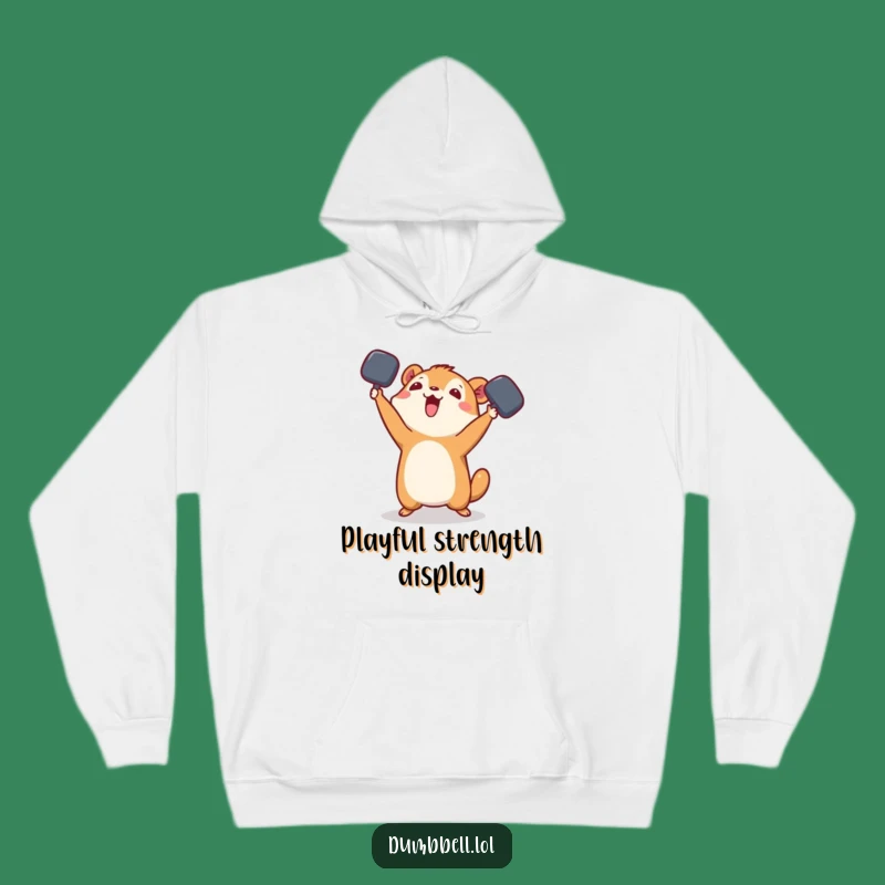 Funny Playful Animal Dumbbell Hoodie - Cozy Toss Warm Gift for Active People