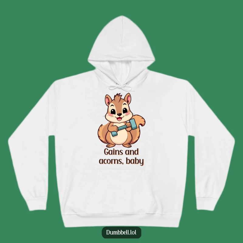 Funny Squirrel Dumbbell Hoodie: Cozy Up with This Hilarious Fitness Gear