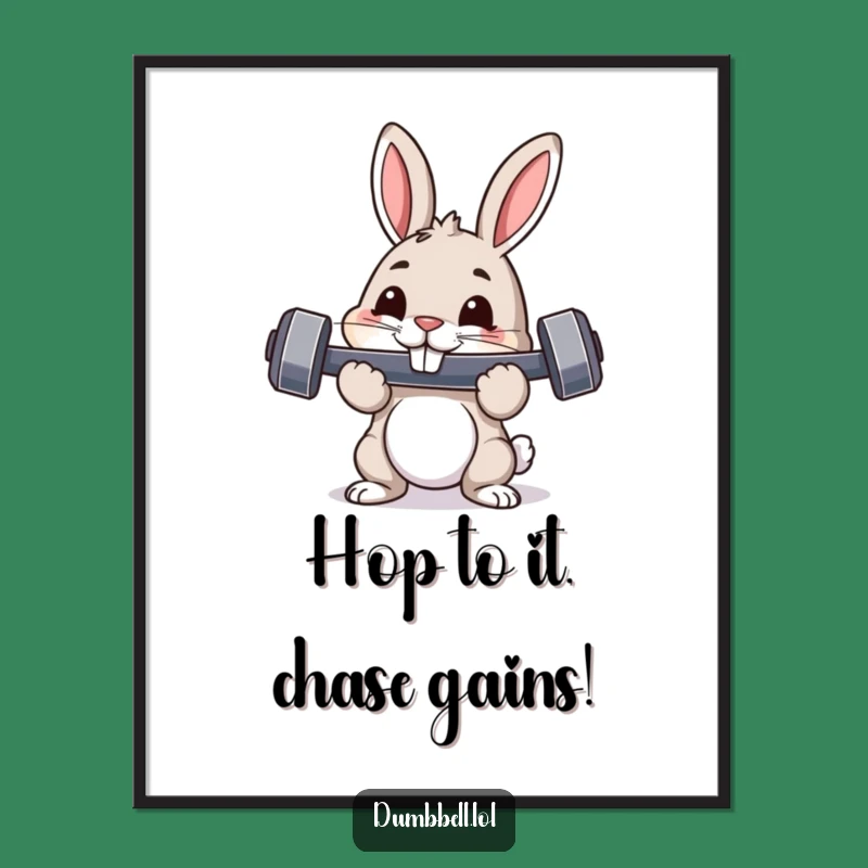 Free Printable Wall Art: Rabbit's Pouncing Power, Downloadable Decor
