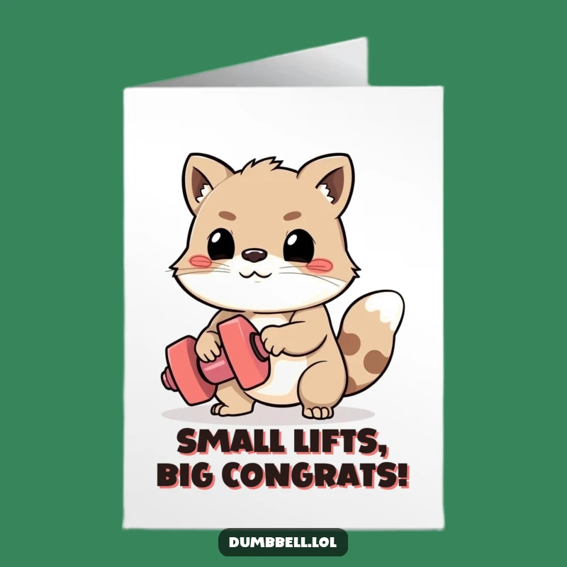 Free Printable Gym Animal Card: Funny Congrats Downloadable Gift