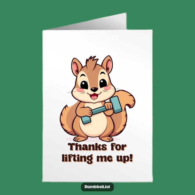 Free Printable Thank You Card: Grateful Squirrel Shows Strength For Your Kindness