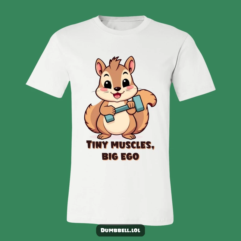 Funny Squirrel Dumbbell T-Shirt: Hilarious Workout Tee for Gym Lovers